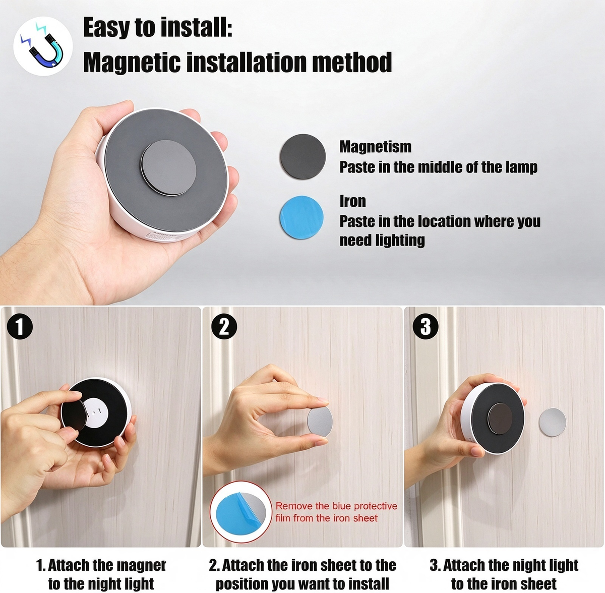 6 Pcs Motion Sensor Light, Rechargeable Night Light 💡