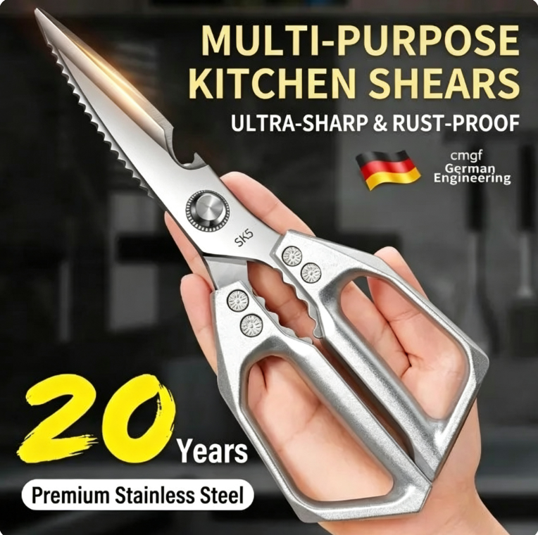 ✂️ Premium Japanese Steel Kitchen Shears 🧑‍🍳 Multi‑Purpose Heavy‑Duty Scissors For Meat, Fish & Fresh Herbs