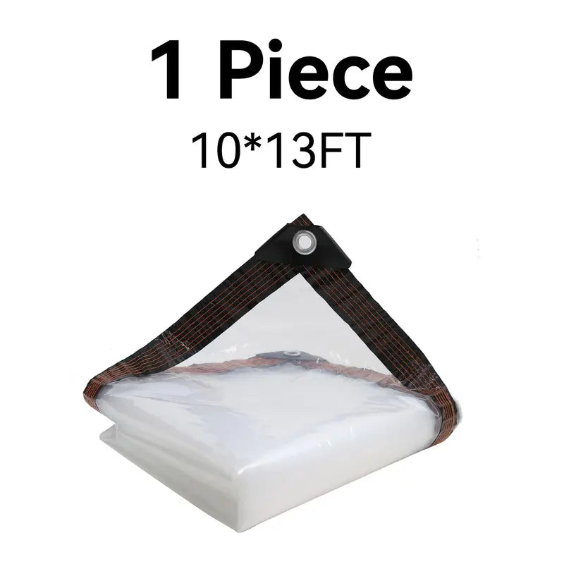 10×13FT Heavy-Duty Clear Waterproof Tarp – All-Weather Patio & Gazebo Cover