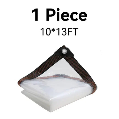 10×13FT Heavy-Duty Clear Waterproof Tarp – All-Weather Patio & Gazebo Cover