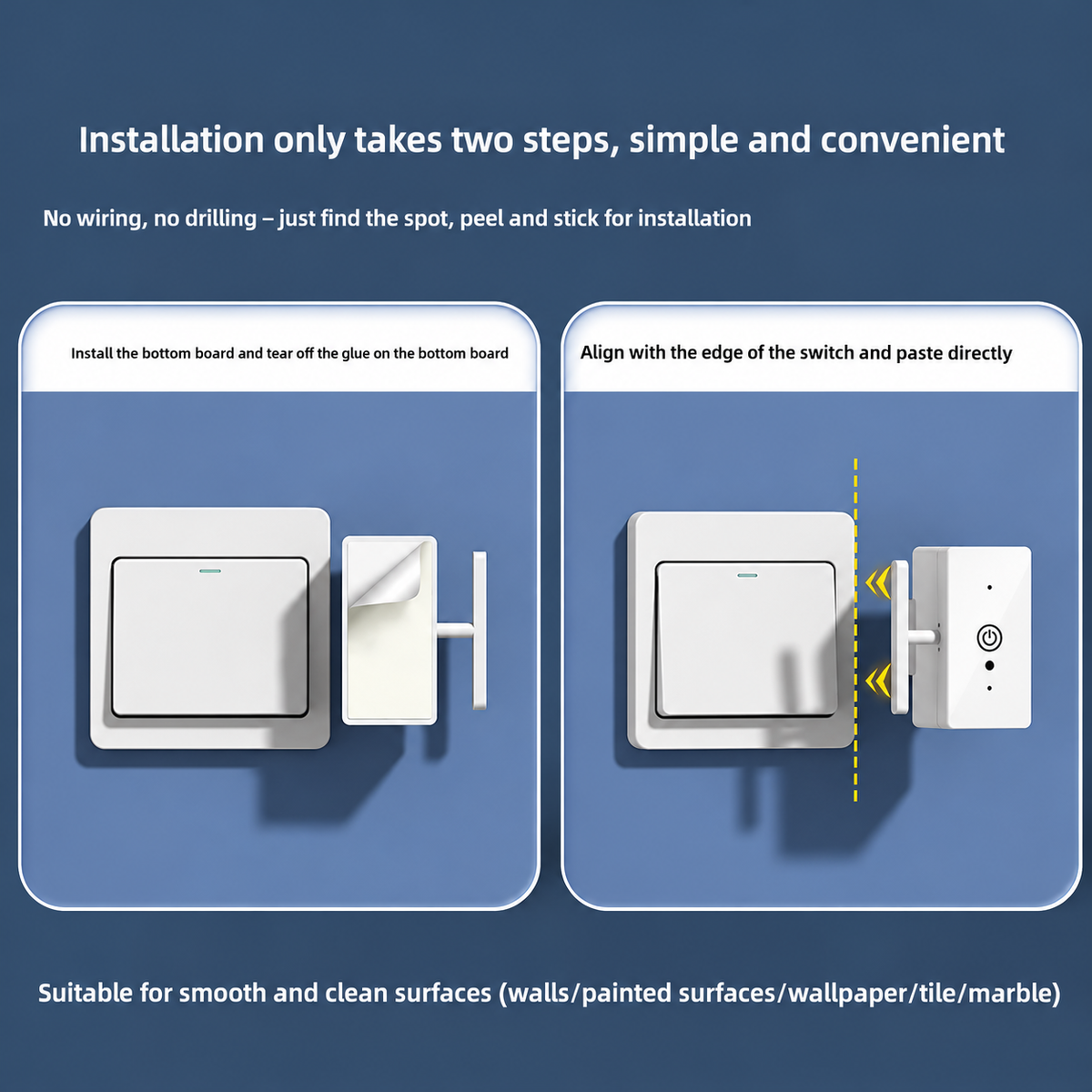🔥Black Friday Deal｜2 In 1 Wireless Intelligent Button Lazy Remote Control Switch Light On Panel