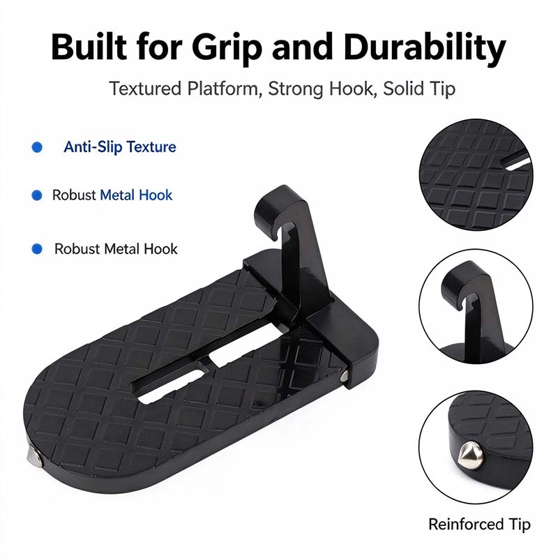 Car Door Step with Safety Hammer, Automotive Compact Anti-Slip Roof Latch Hook Ladder 🚙