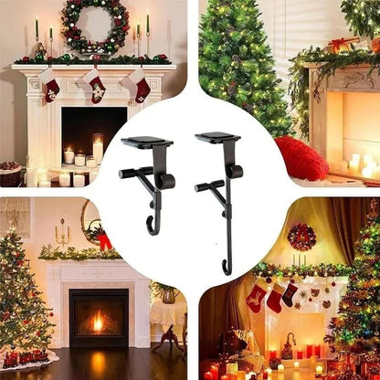 Adjustable Stocking & Garland Fireplace Mantel Hanger