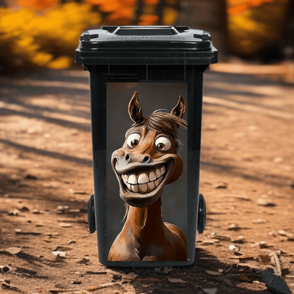 🐴 Creative Trash Can Sticker with Colourful Cartoon