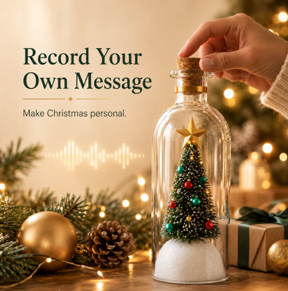 🎄 Recordable Christmas Tree In Bottle Ornament | Voice Message Keepsake Giftcordable Message in a Bottle