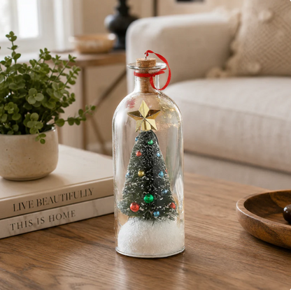 🎄 Recordable Christmas Tree In Bottle Ornament | Voice Message Keepsake Giftcordable Message in a Bottle