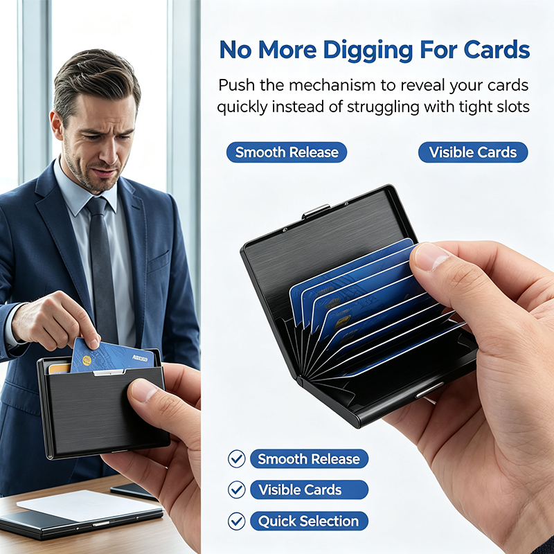 Men's Minimalist RFID Blocking Metal Card Holder Wallet💳