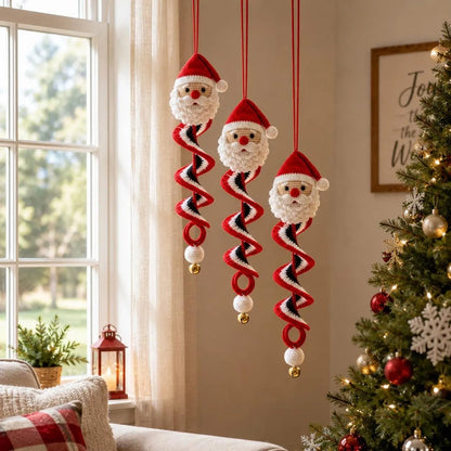 ☃️ Crochet Snowman Spiral Ornament DIY Kit | Complete Beginner-Friendly Set with Soft Yarn, Crochet Hook, Festive Beads, Snowflakes & Step-by-Step Guide 🧶🎄✨