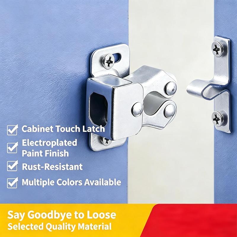 Cabinet Door Catch Latch, Roller Ball Door Closer for Cupboard Wardrobe, Strong Spring Loaded Door Snap Catch with Mounting Screws