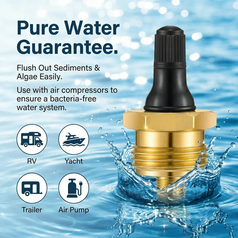 NEW ARRIVAL-2-Pcs Brass RV Blow Out Plugs with Drain Valve