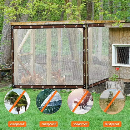 Clear Waterproof PE Tarp, Transparent Outdoor Cover with Metal Grommets🛡️