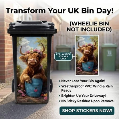 🐴 Creative Trash Can Sticker with Colourful Cartoon