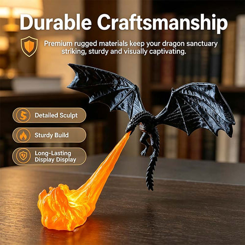 Dragon Flame Book Nook with Light | 3D Printed Mystical Dragon Bookshelf Decor🐉