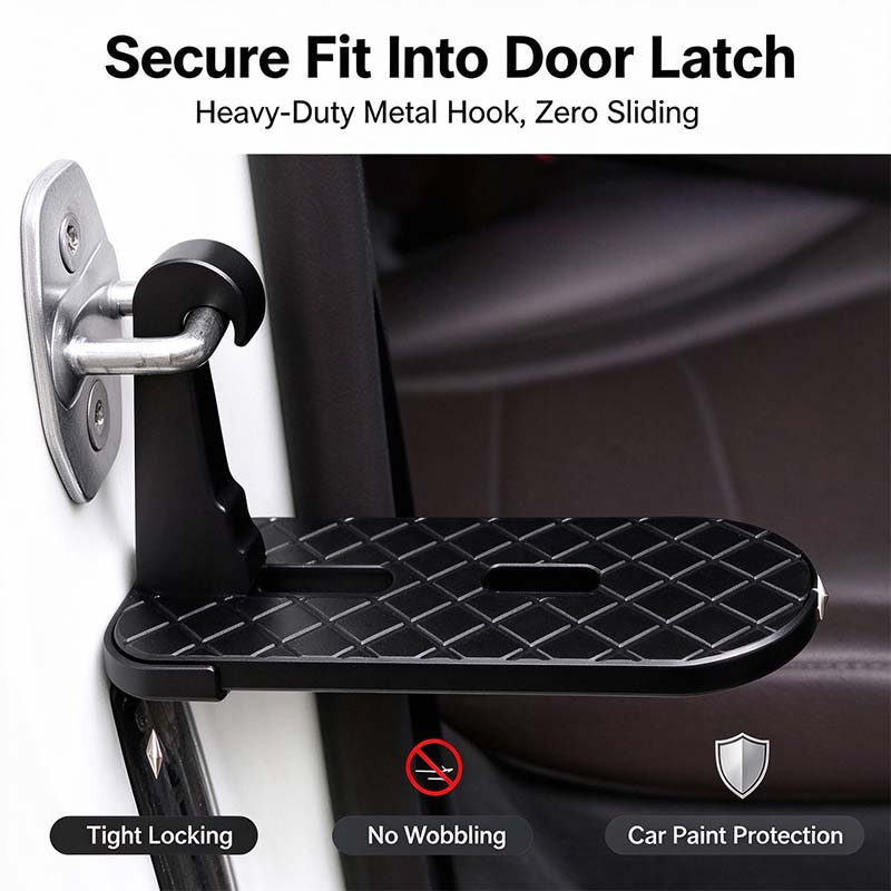 Car Door Step with Safety Hammer, Automotive Compact Anti-Slip Roof Latch Hook Ladder 🚙
