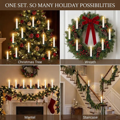 🎄 Flameless LED Christmas Candle Lights with Remote – 10/20 Pack