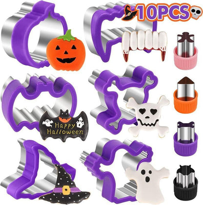 🎃 4-Piece Halloween Pancake Mold Set – Ghost, Bat, Pumpkin & Skull Silicone Breakfast Shapers