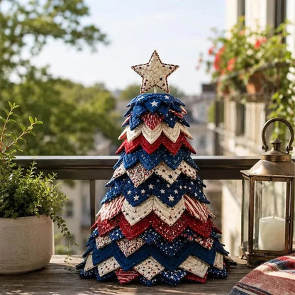 🔥LAST DAY 50% OFF - 🎄American Christmas Tree Quilt Kit – Easy Layered Fabric Holiday Décor for Quilting Lovers