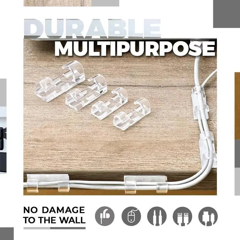 20Pcs Self-Adhesive Cable Clips, Space-Saving Wire Cord Organizer