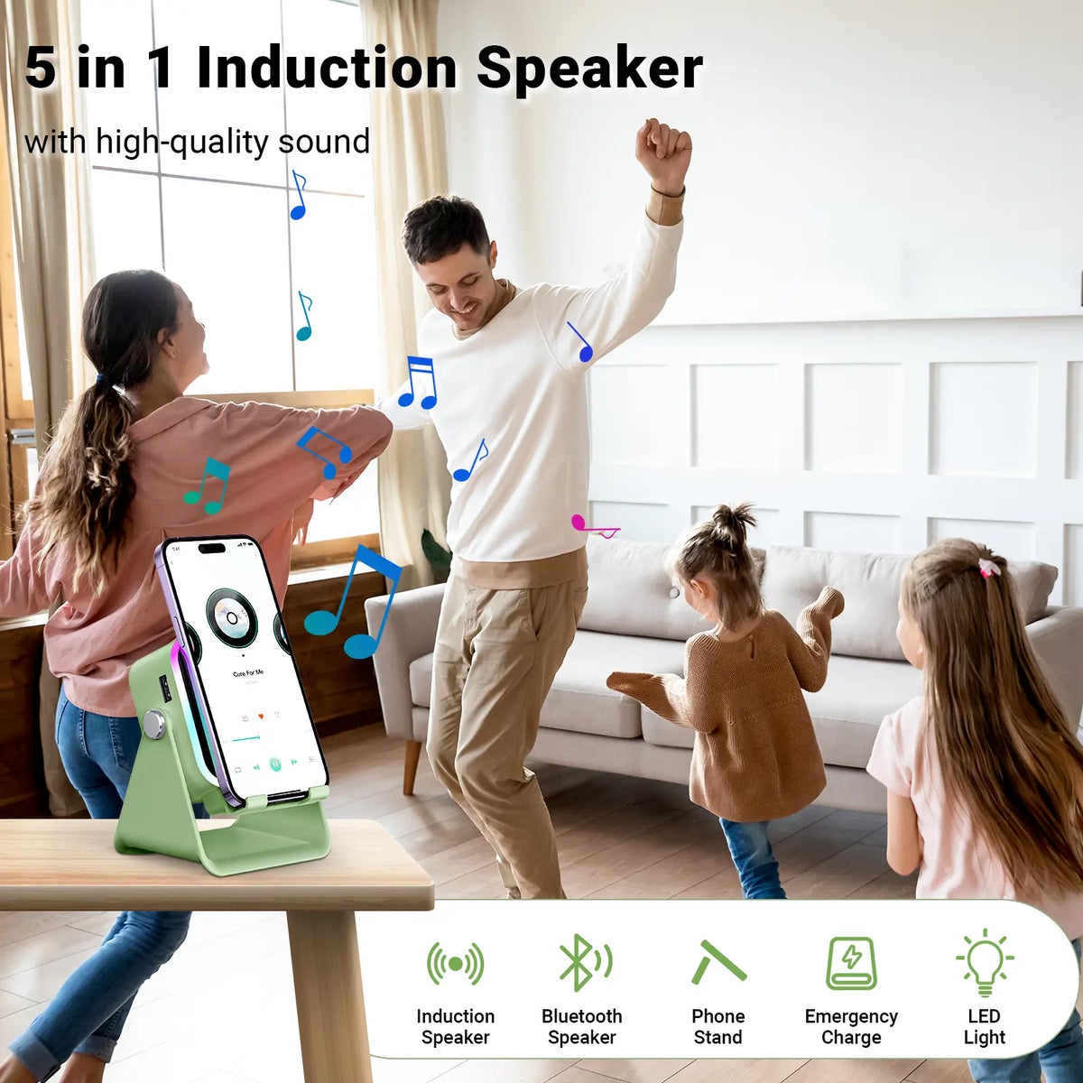 📱PUTARE Wireless Induction Audio Speaker Stand