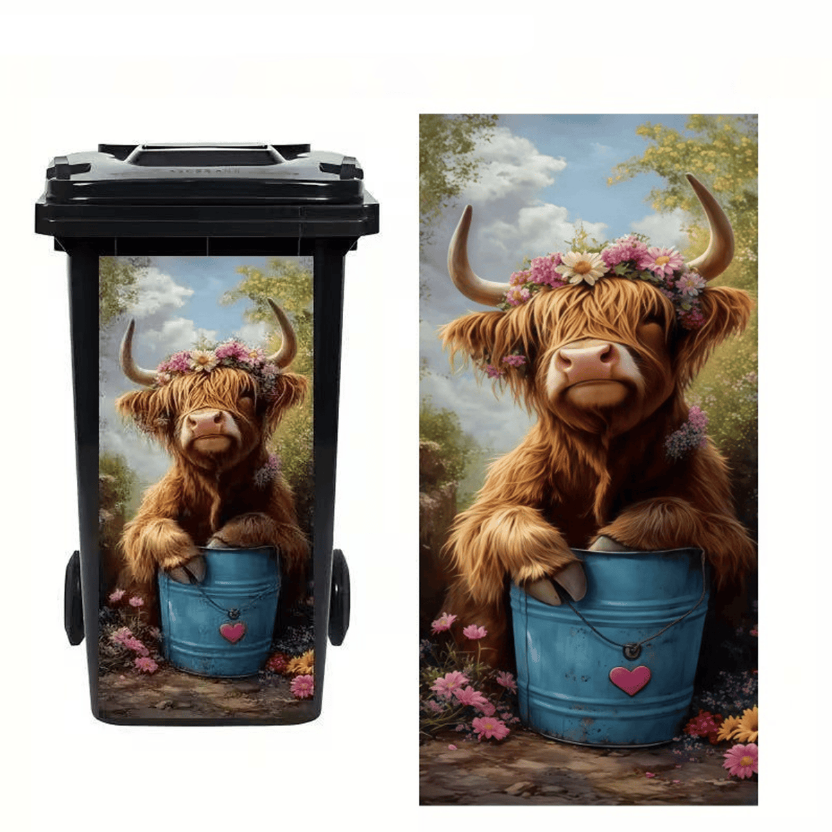 🐴 Creative Trash Can Sticker with Colourful Cartoon