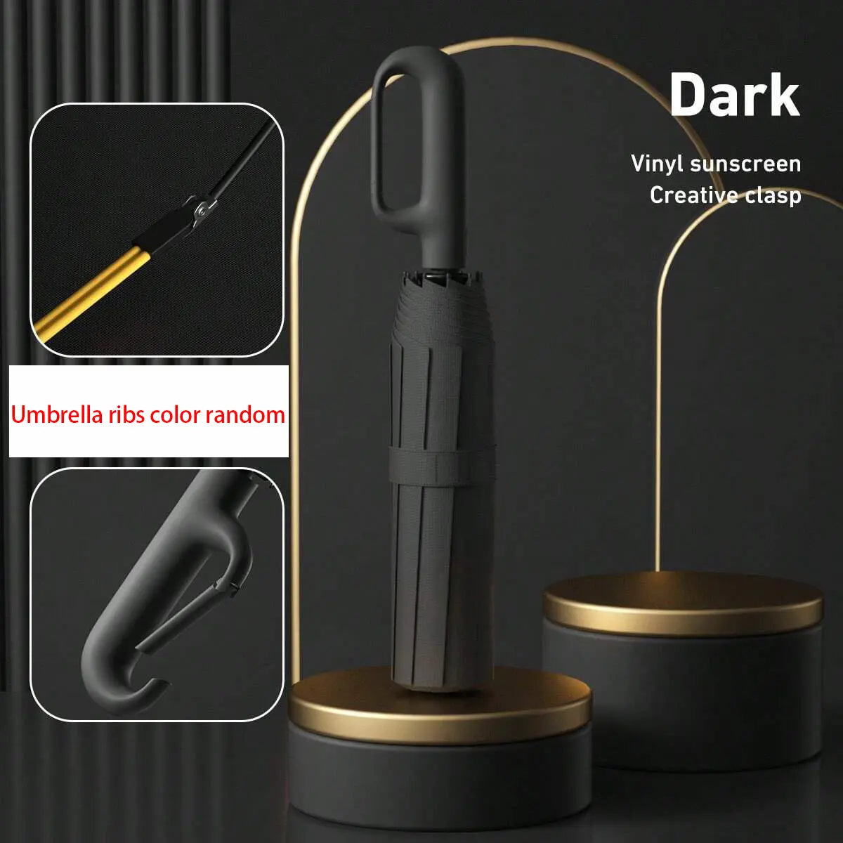 Automatic Folding Umbrella, Portable Rain Umbrella with Loop Buckle ☔