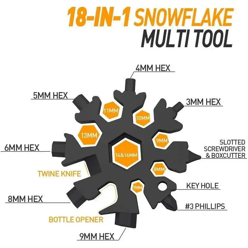 Viral 18‑in‑1 Snowflake Multi‑tool Stainless Steel Portable Wrench ❄️