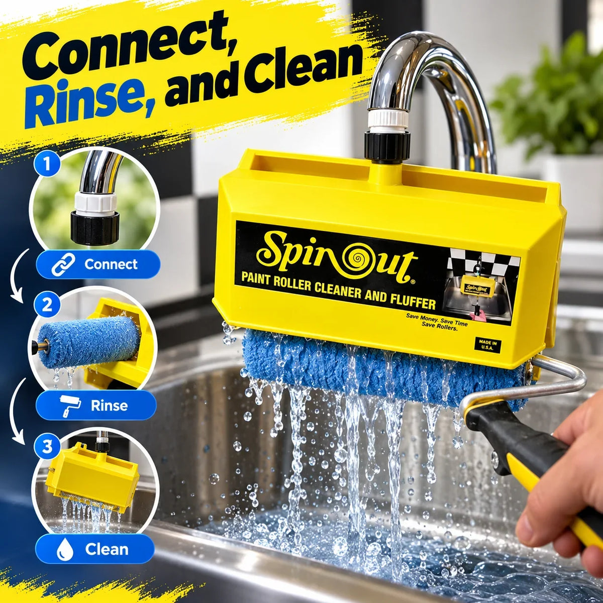🎁Paint Roller Cleaner with Hose &amp; Faucet Adapter