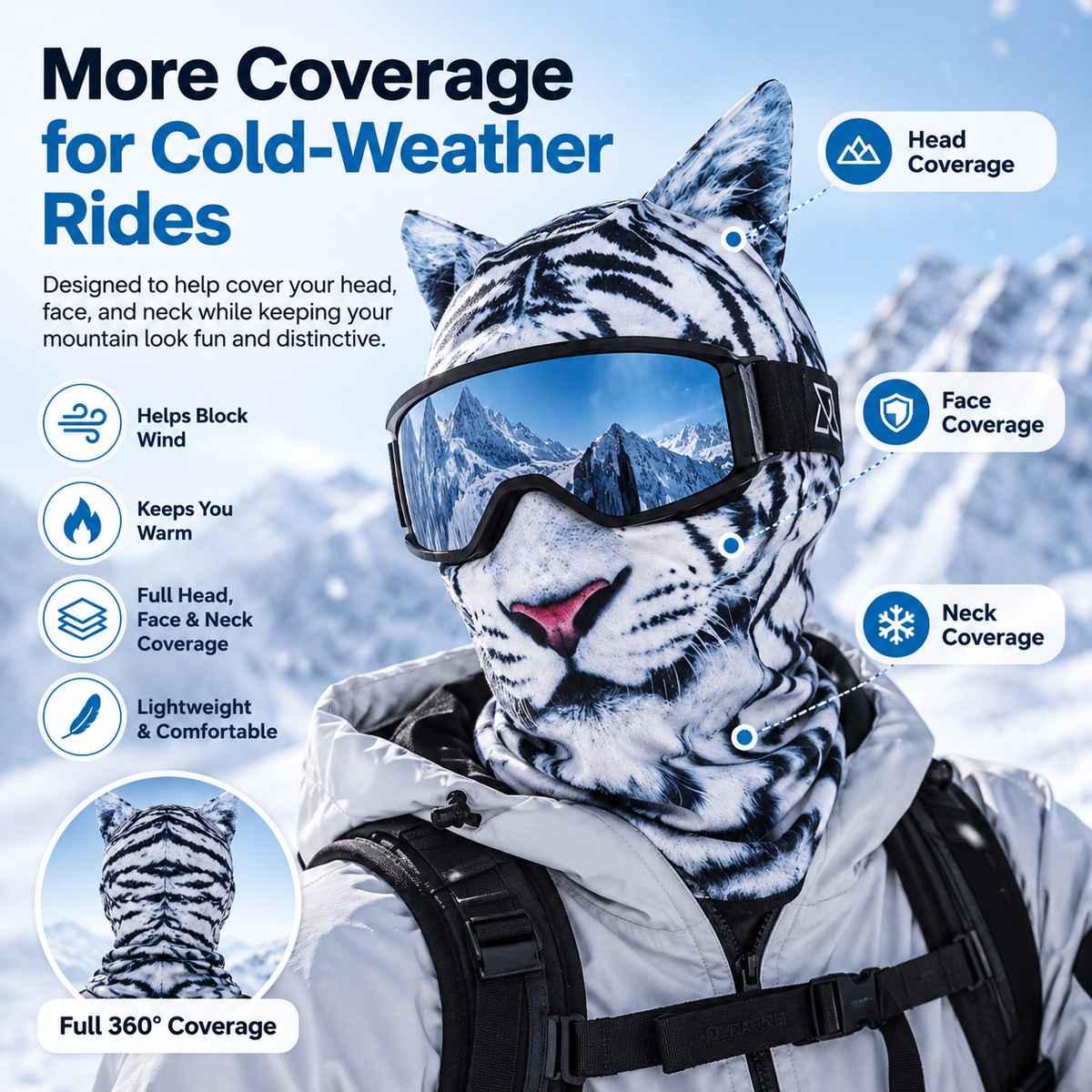 ❄️Animal-Print Ski Balaclava – Goggle & Helmet Friendly, 4 Styles