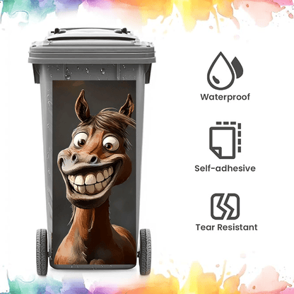 🐴 Creative Trash Can Sticker with Colourful Cartoon