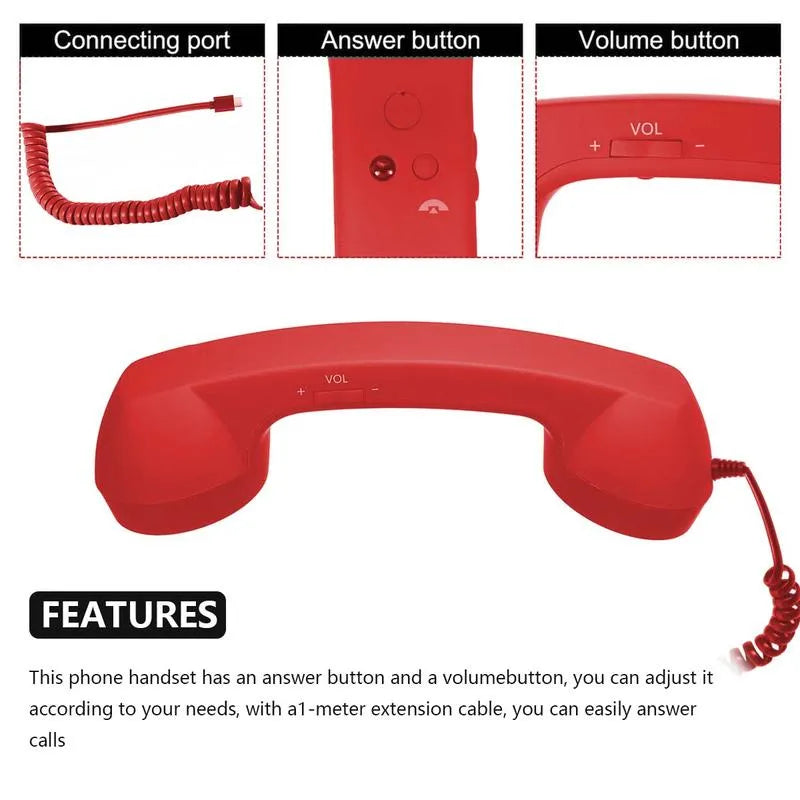Retro telephone handset with Type-C interface