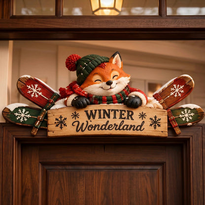 🏔️ Rustic Winter Door Frame Decor | 6 Cabin Characters