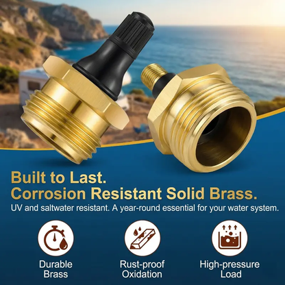 NEW ARRIVAL-2-Pcs Brass RV Blow Out Plugs with Drain Valve