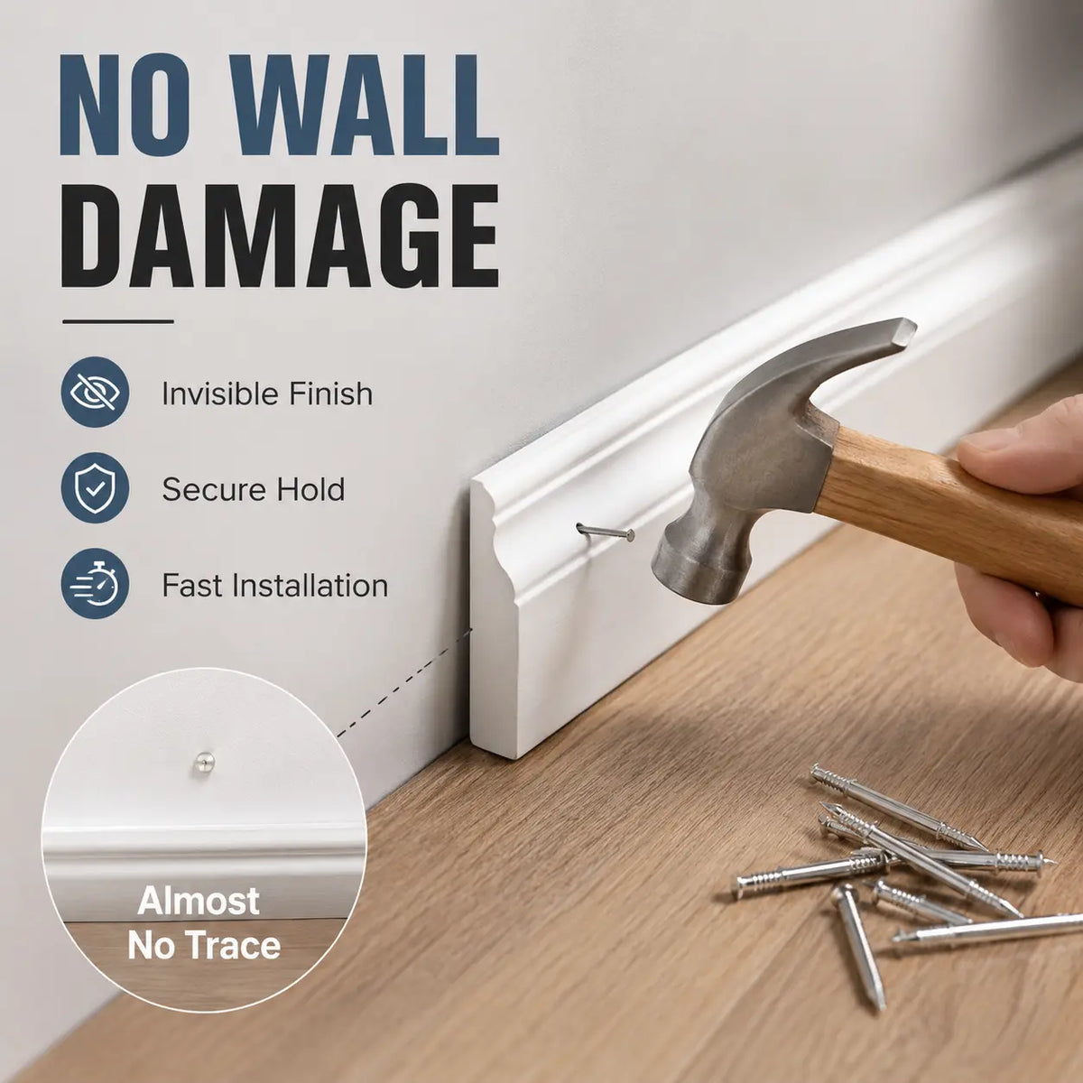 100 Double-Headed Carbon Steel Baseboard Nails🔩