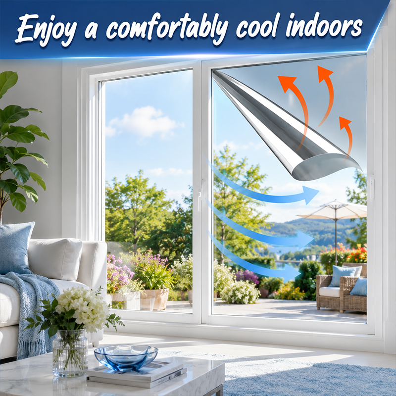 Static Cling Window Privacy Film UV Blocking Mirror Tint
