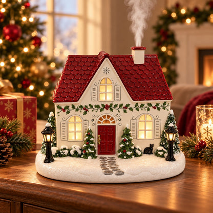 🏠 Christmas House Aroma Diffuser – Gentle Mist & Glowing Windows