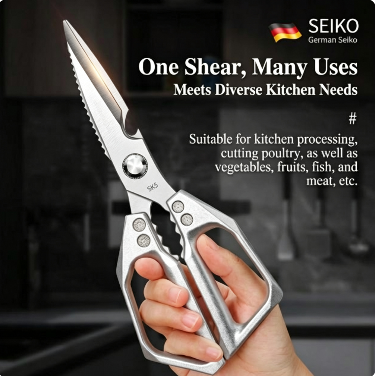 ✂️ Premium Japanese Steel Kitchen Shears 🧑‍🍳 Multi‑Purpose Heavy‑Duty Scissors For Meat, Fish & Fresh Herbs