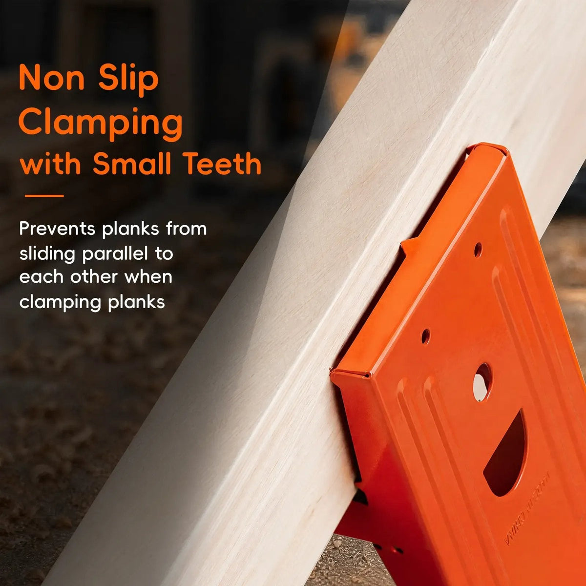 2-PACK Heavy Duty Sawhorse Brackets with Down Clamp – Adjustable Fast Fixed Clip for Woodworking, DIY Projects & Jobsite Cutting