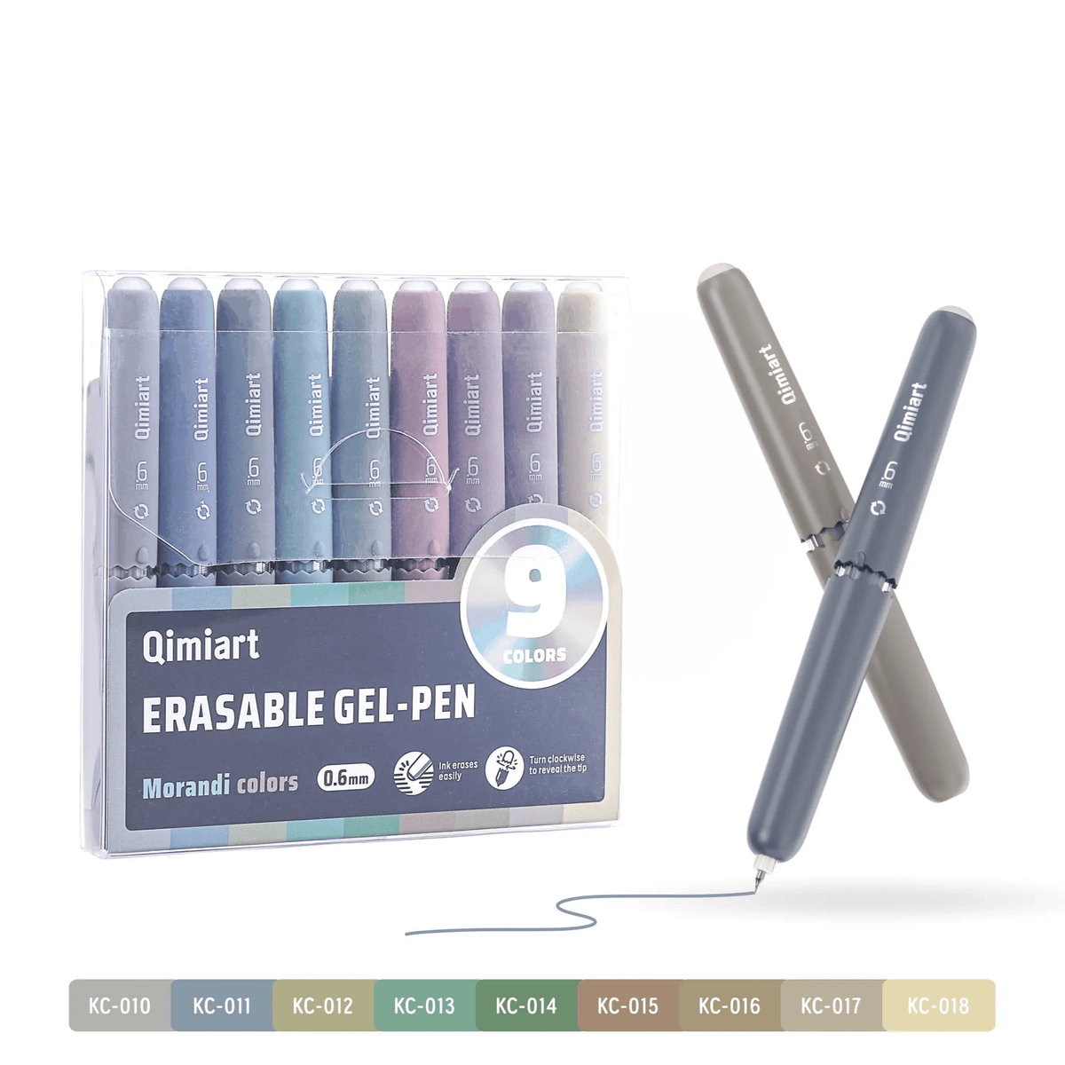 ✍️ 9-Color Erasable Gel Pen Set — 0.6mm Quick-Dry Twist Pens 🎨