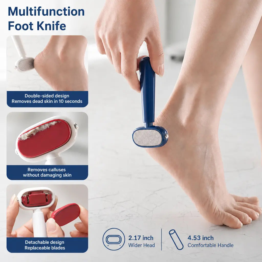 Dual-sided foot scraper design and dimensions