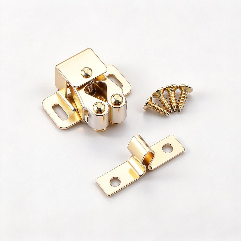 Cabinet Door Catch Latch, Roller Ball Door Closer for Cupboard Wardrobe, Strong Spring Loaded Door Snap Catch with Mounting Screws