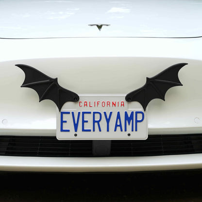 3D Bat Wings License Plate Decoration – Spooky Halloween Car Accessories, Gothic License Plate Frame Decor