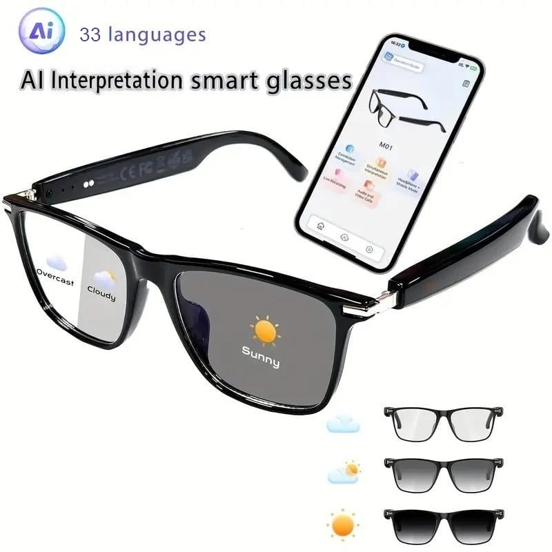 AI Interpretation Smart Glasses, with 33 Languages, Chat GPT,Audio Glasses for Men And Women