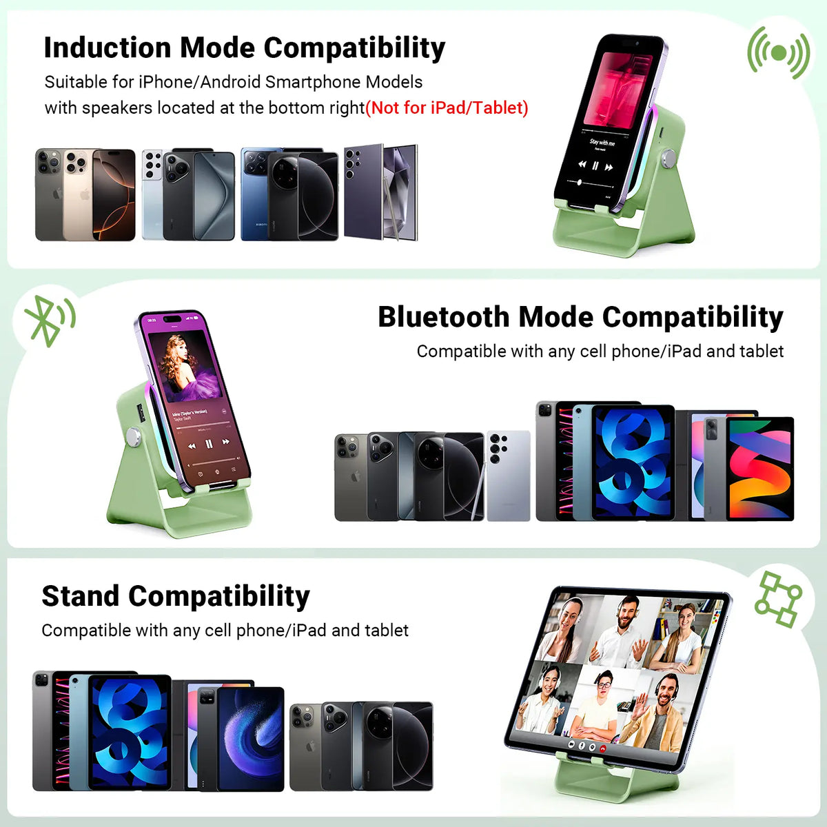 📱PUTARE Wireless Induction Audio Speaker Stand