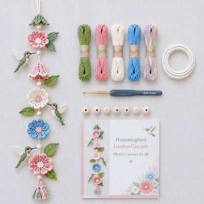 Hummingbird Garden Cascade DIY Crochet Kit