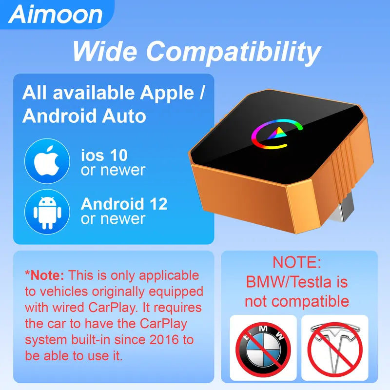 🚗 Wireless CarPlay & Android Auto Adapter – Wired-to-Wireless Converter