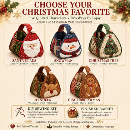 ⏳ Last Day 49% OFF – 🎄 Christmas Character Quilted Carry Basket🎁✨