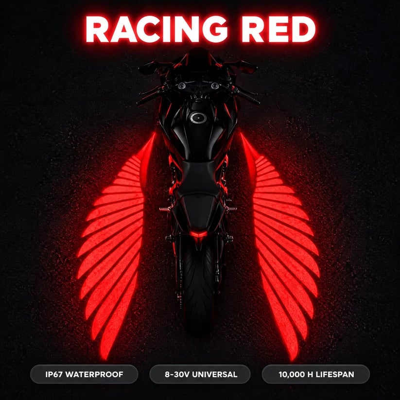 🏍️ Angel Wing Motorcycle LED Projector Lights (1 Pair)✨