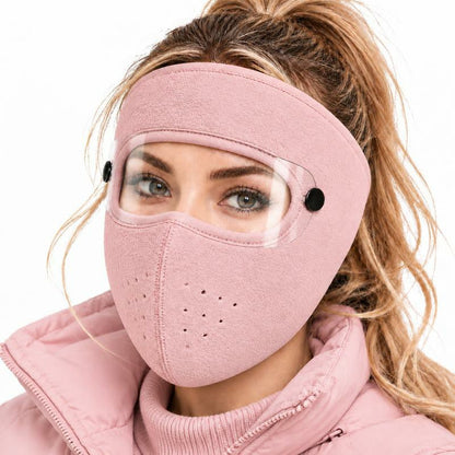 Winter Face Mask with Detachable Goggles, Windproof Thermal Fleece Lined Full Face Cover 🥽