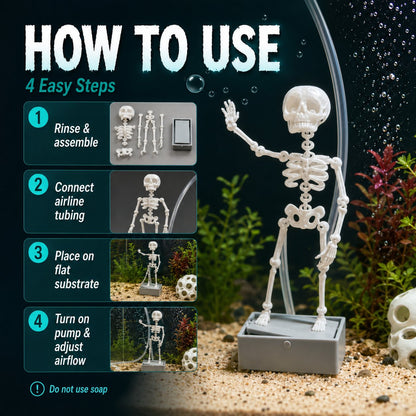 Air-Driven Dancing Skeleton Aquarium Ornament