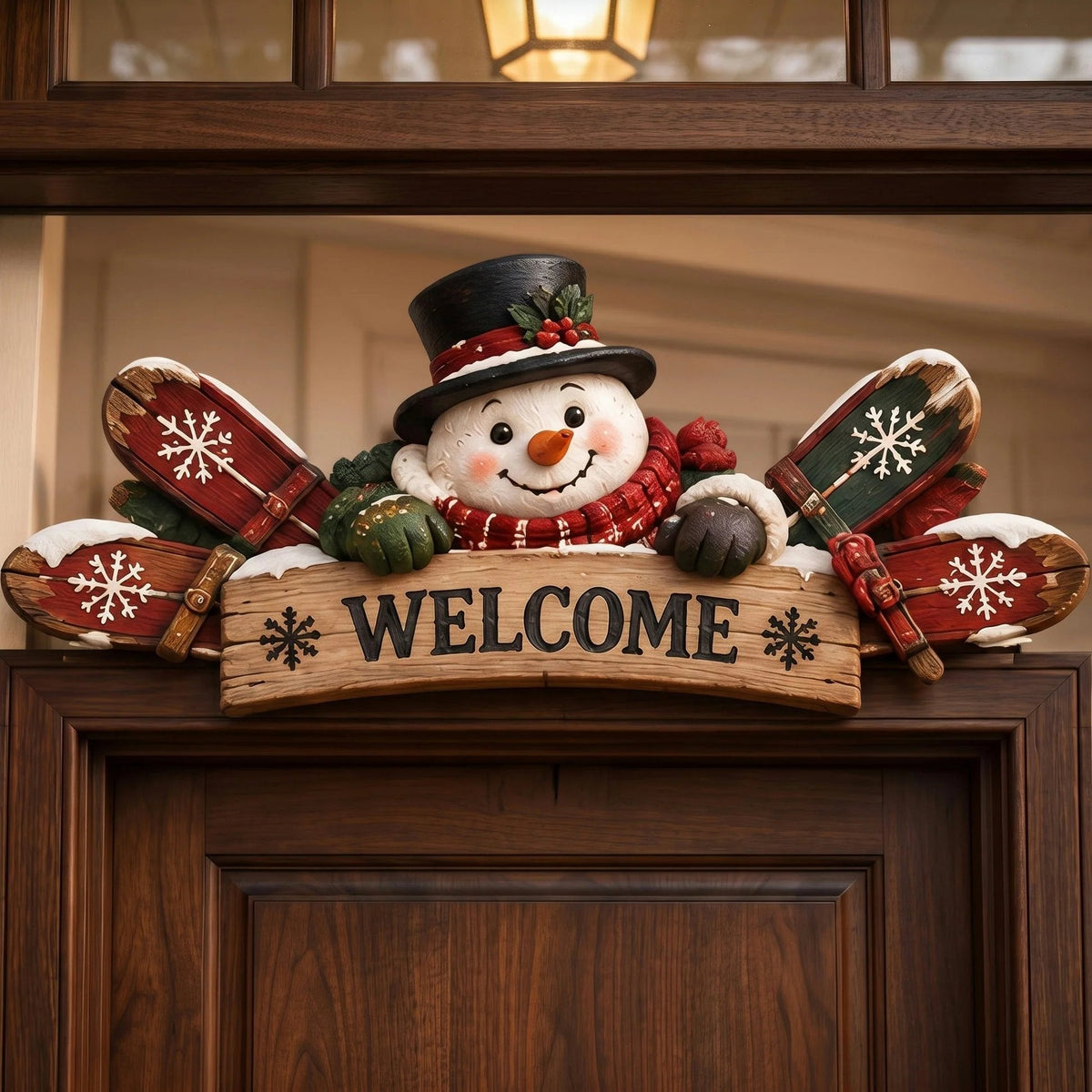 🏔️ Rustic Winter Door Frame Decor | 6 Cabin Characters
